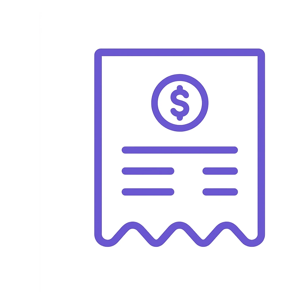 Используя такую стилистику как на картинках сгенерируй иконку счёт, прозрачный фон sticker