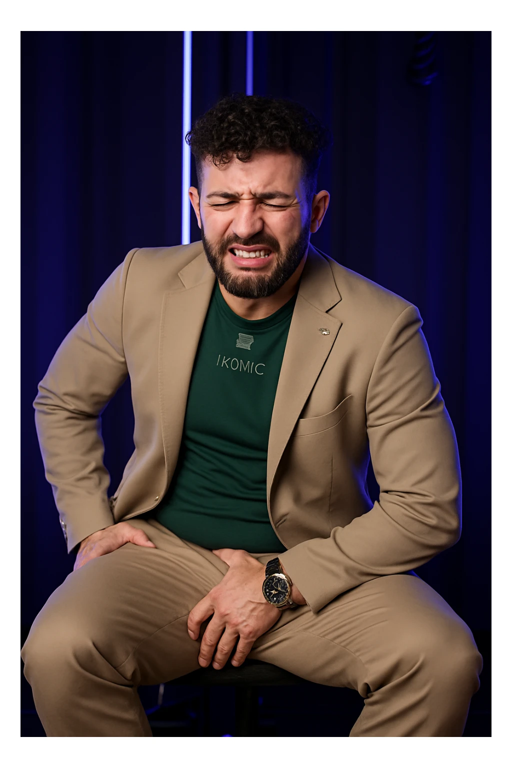 Uomo con dolore per via dei suoi fianchi asimmetrici sticker