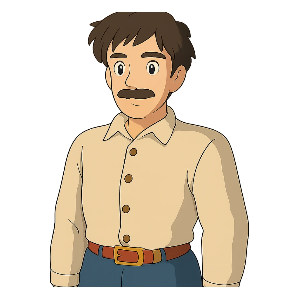 ghibli style man sticker
