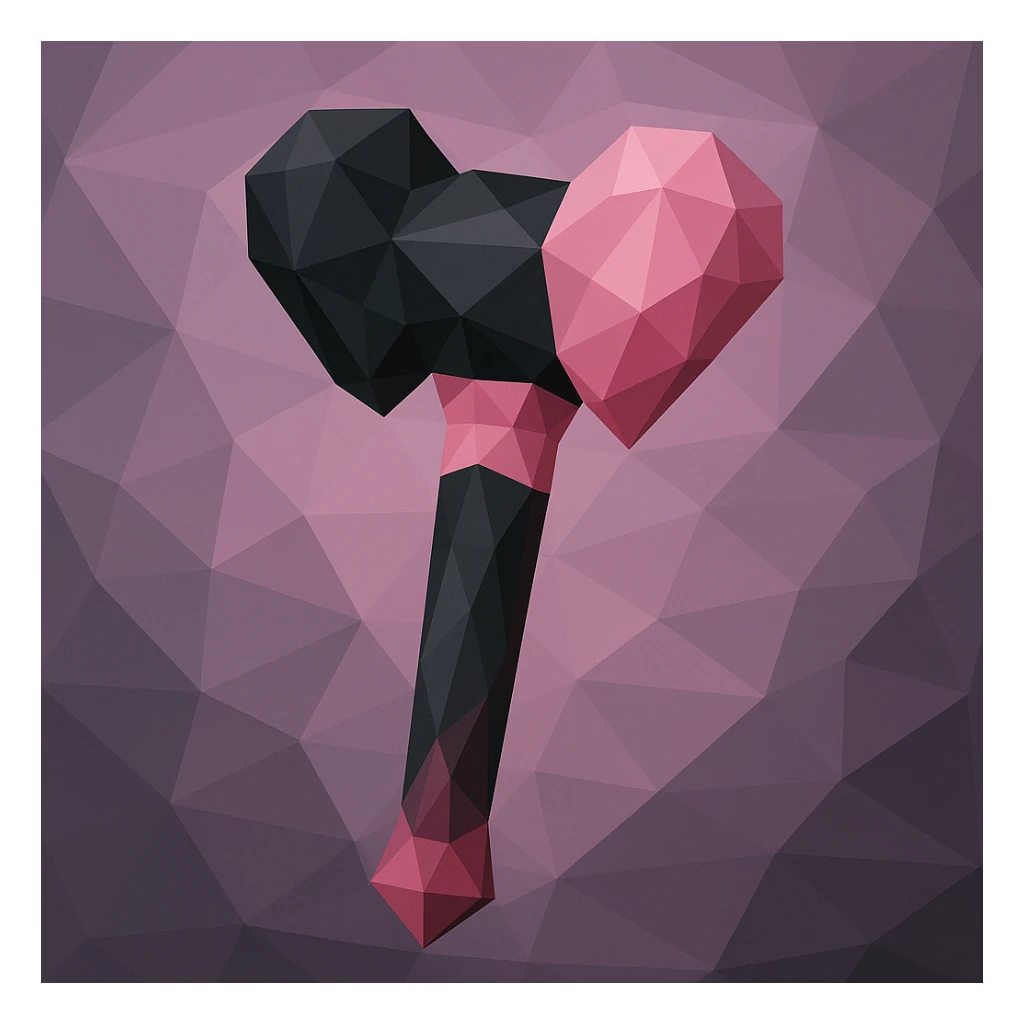 BLACKPINK-inspired object, black and pink colors, faceted and modern geometric design sticker
