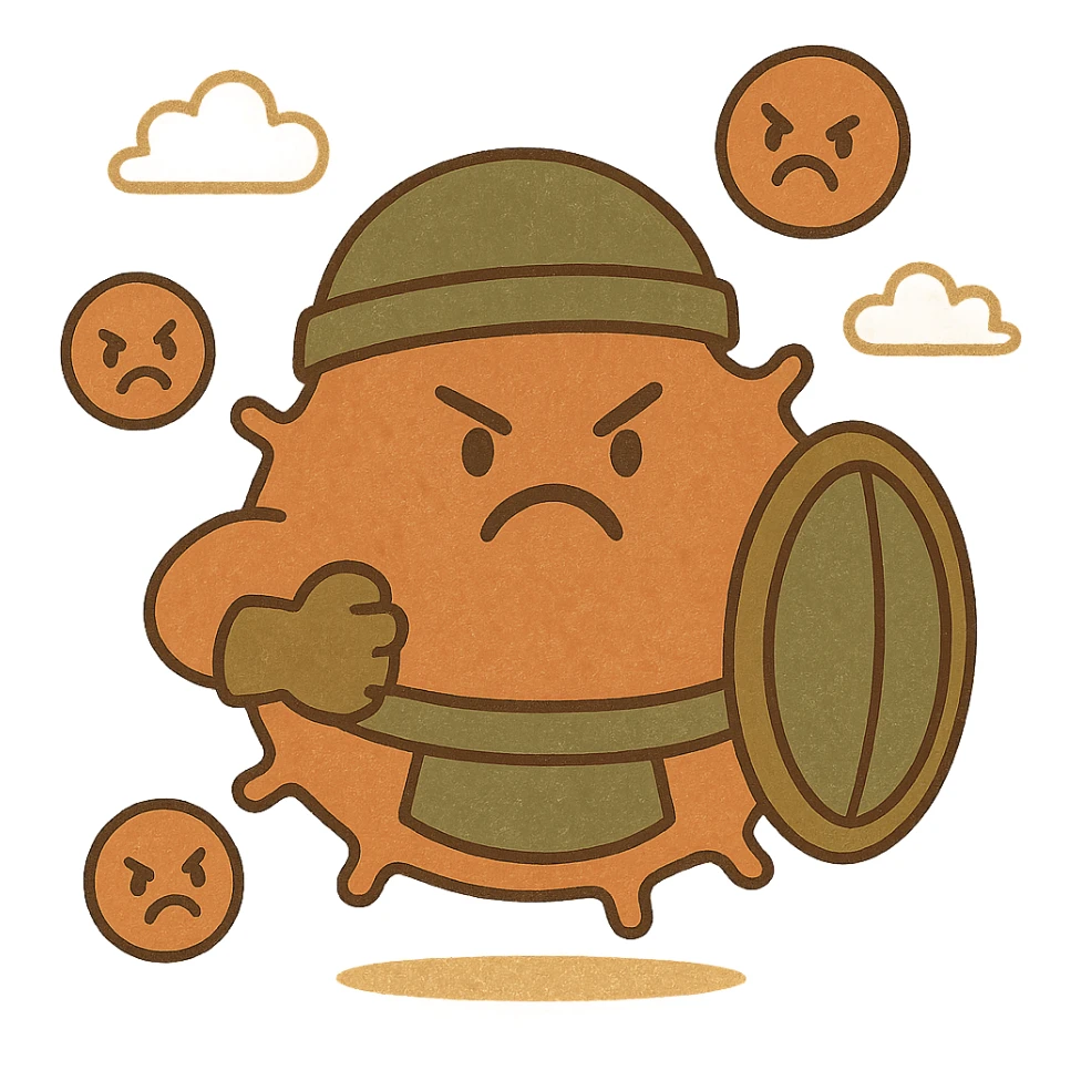 Angry armored cells sticker