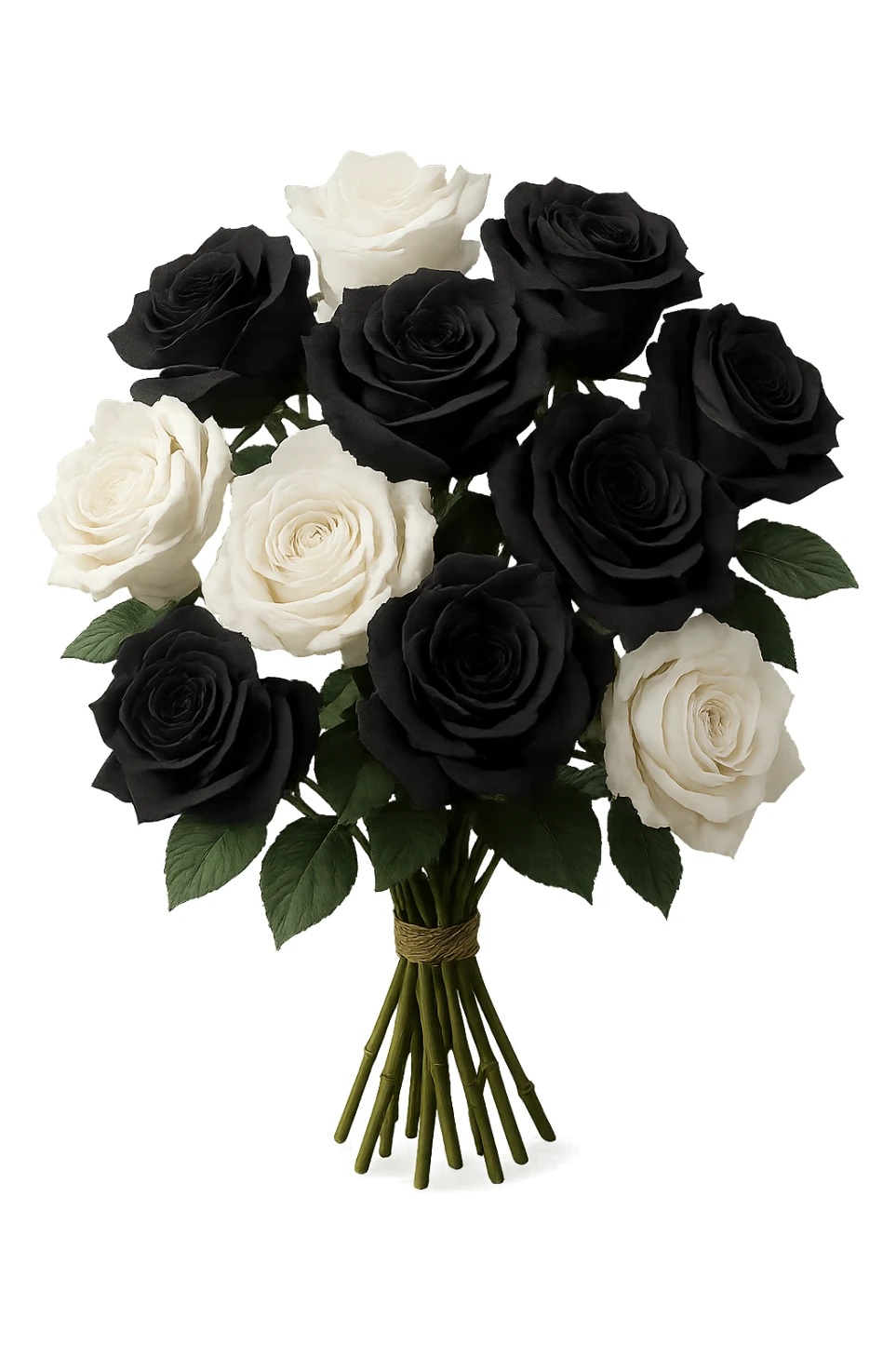 bouquet of white and black roses , remove background sticker
