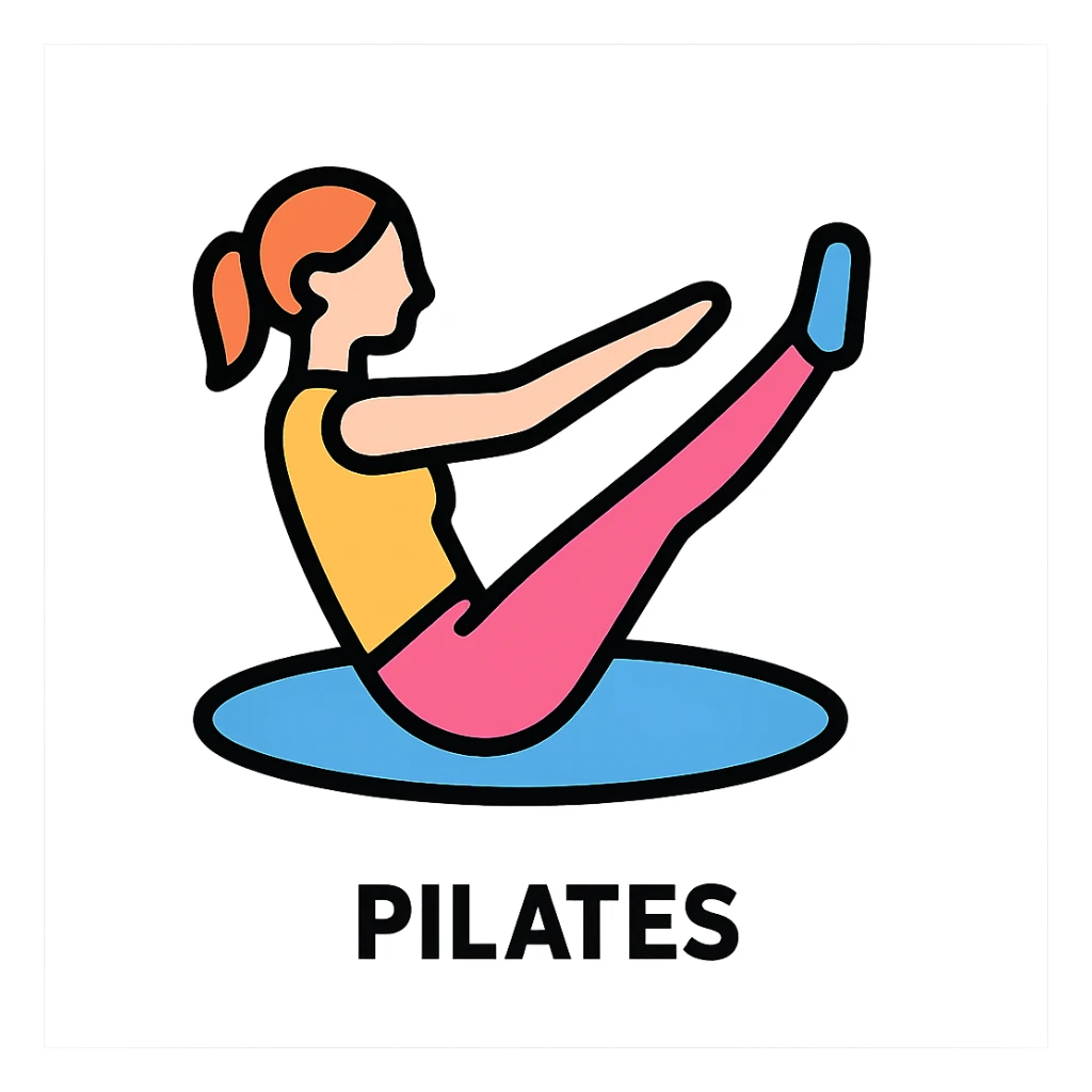 pilates icon, modern, minimal, neutral colors sticker