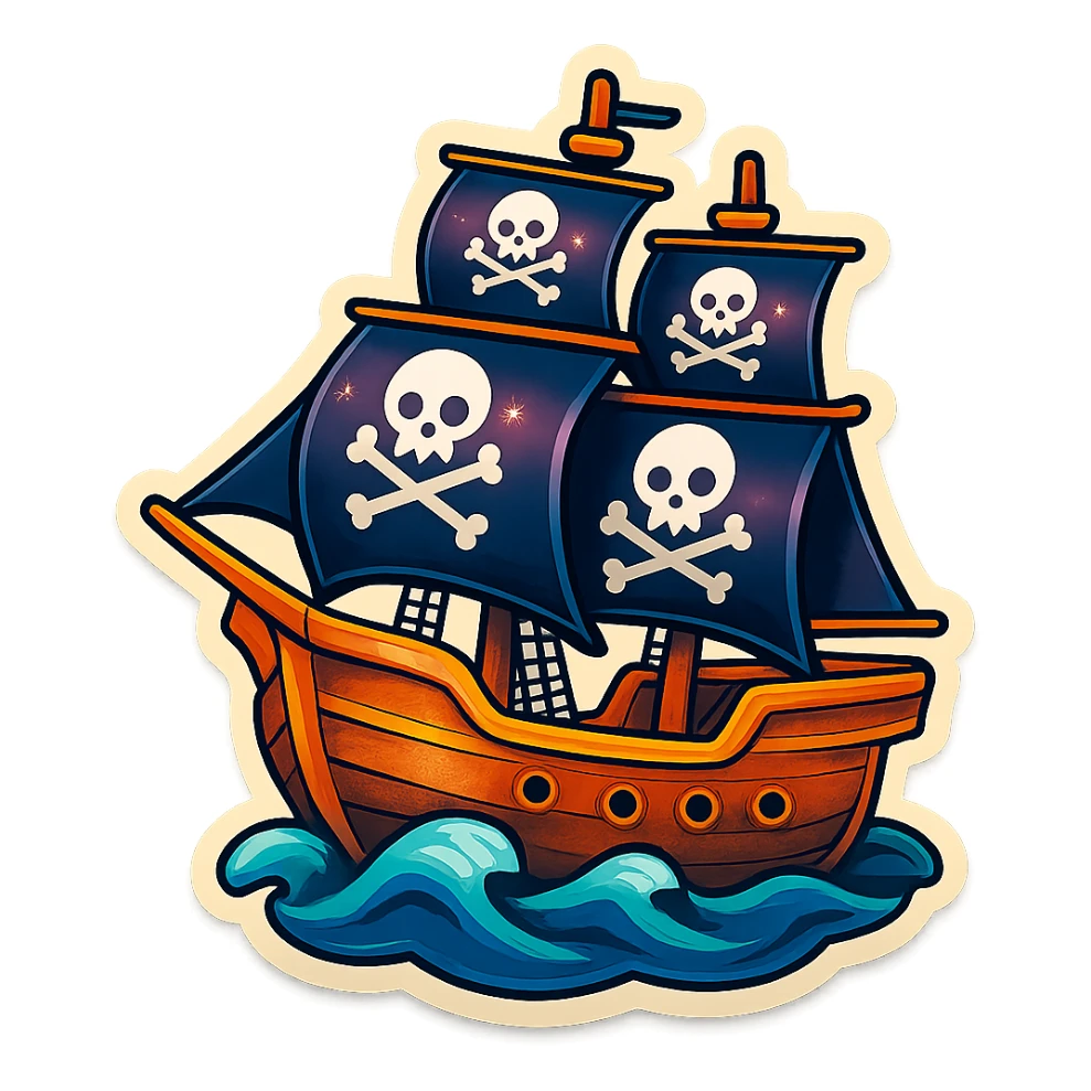 pirate ship sticker