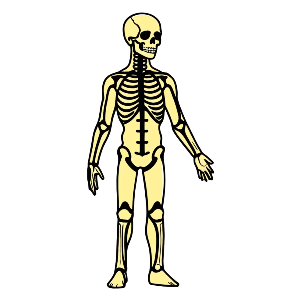Full human body, anatomical figure, standing pose sticker