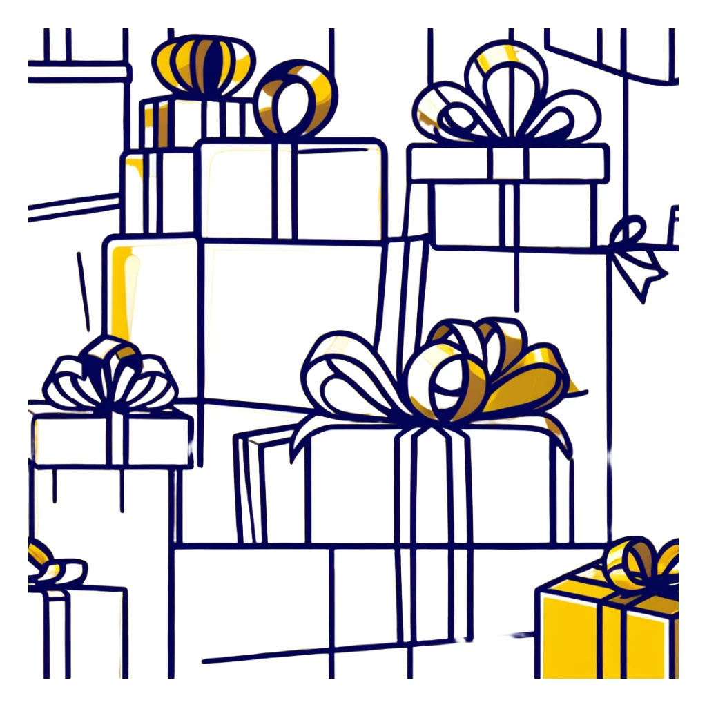 Decorative shiny metallic gift wrap with golden reflections sticker