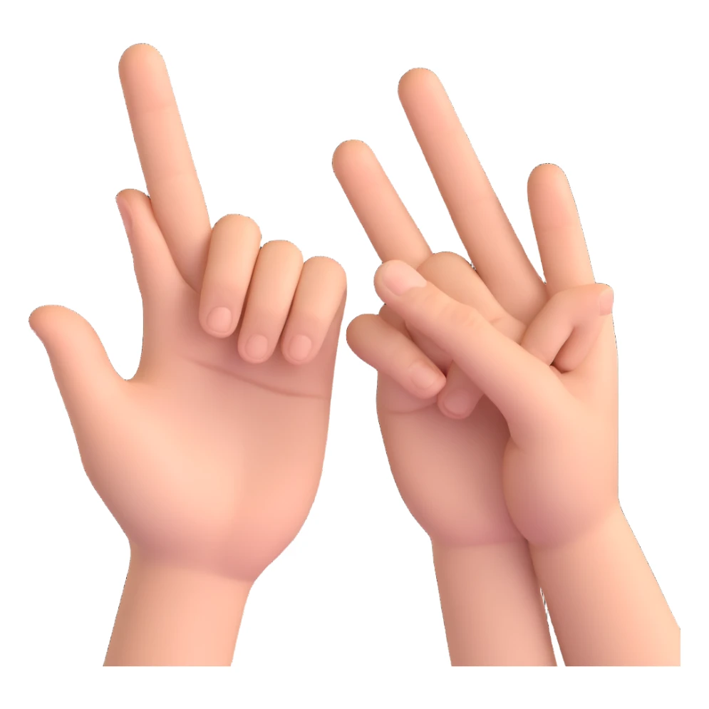 hands making air quotes gesture, quotation marks with fingers, clear and expressive sticker