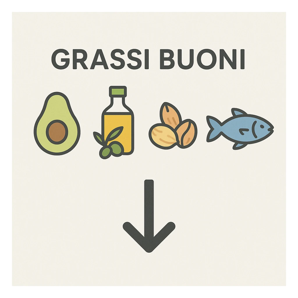 Grassi buoni con freccia in basso sticker