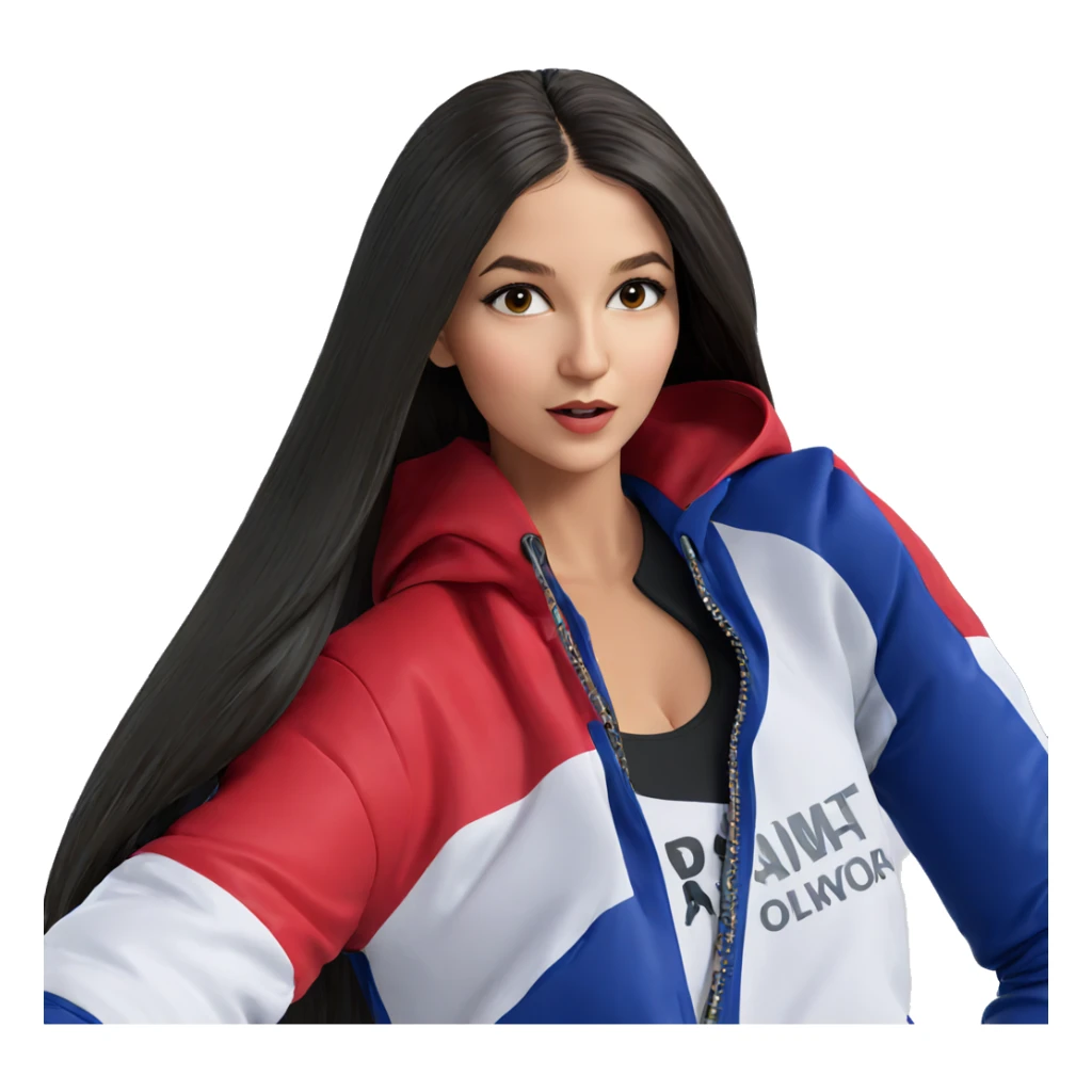 girl in jacket looking at viewer sticker