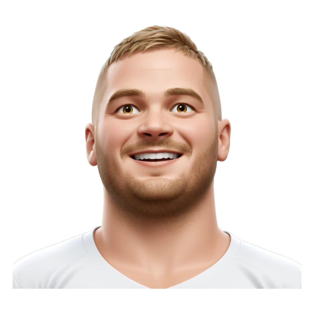 smiling boy in white shirt sticker