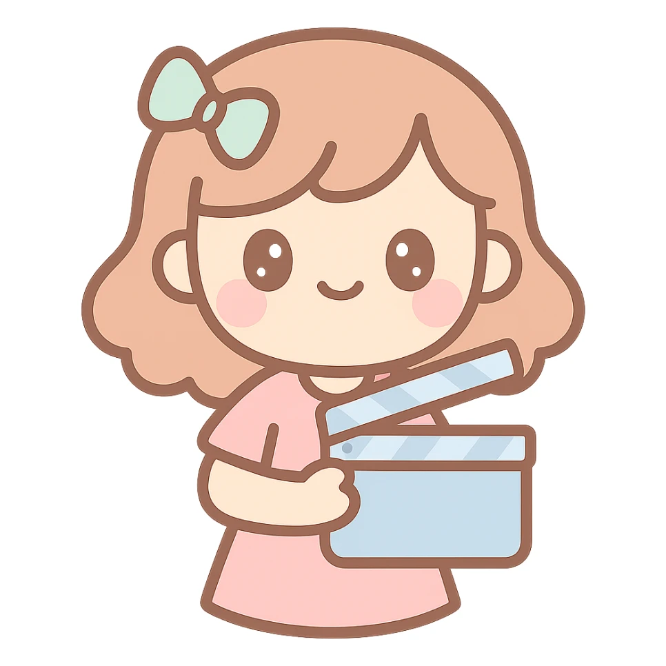 a girl as a film character sticker