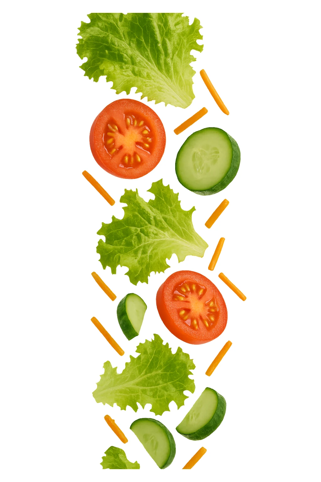 insalata che cade verticalmente sticker