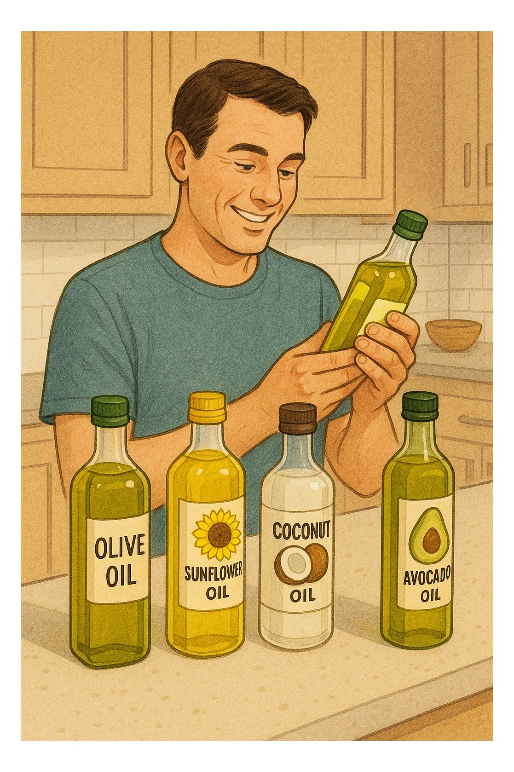 oli vegetali in uso da un uomo sticker