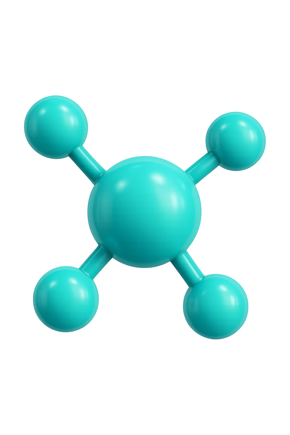 emoji 3d stile iphone di molecole chimiche turchesi 3d sticker