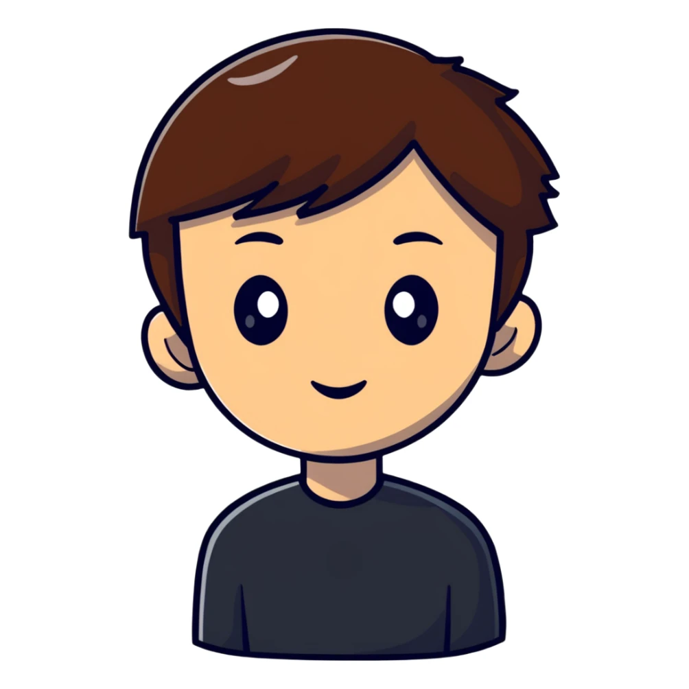 sad person with brown short hair sticker