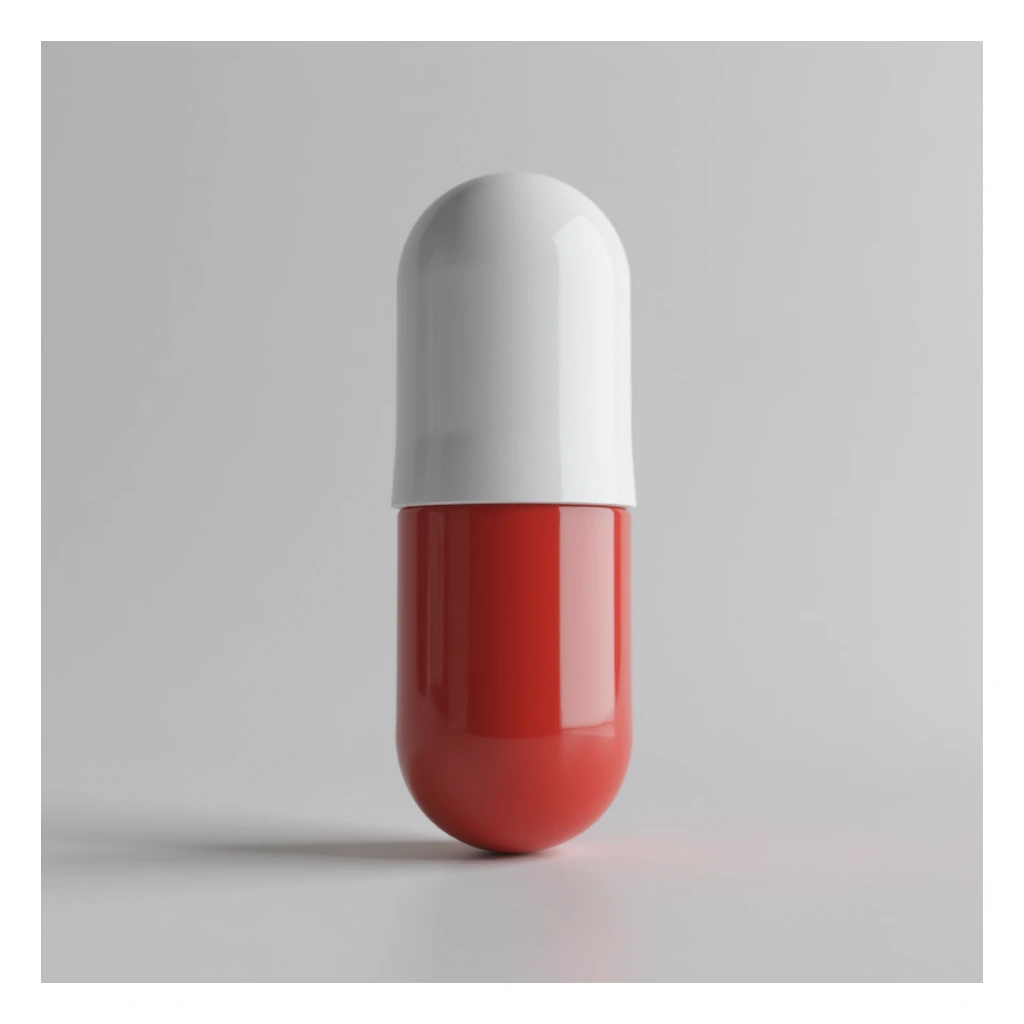 a pill capsule, photorealistic style sticker