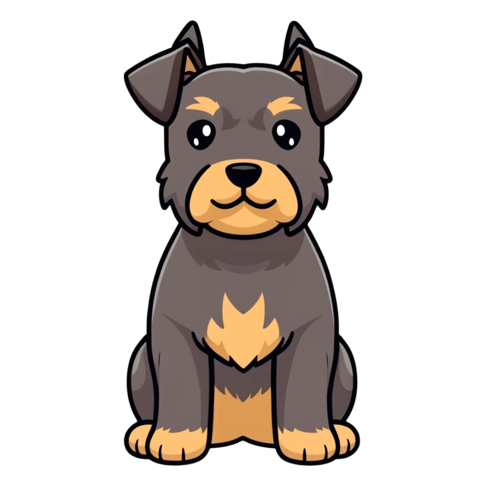 brown schnauzer dog full body sticker