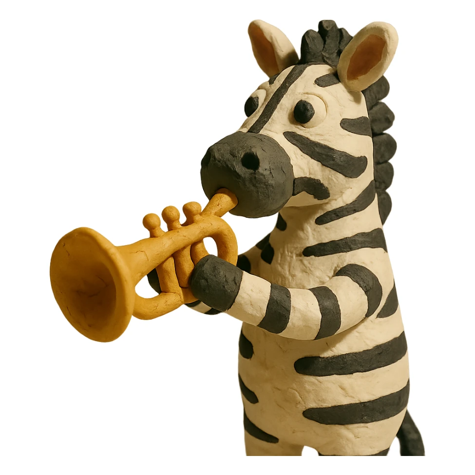 zebra playing trumpet sticker
