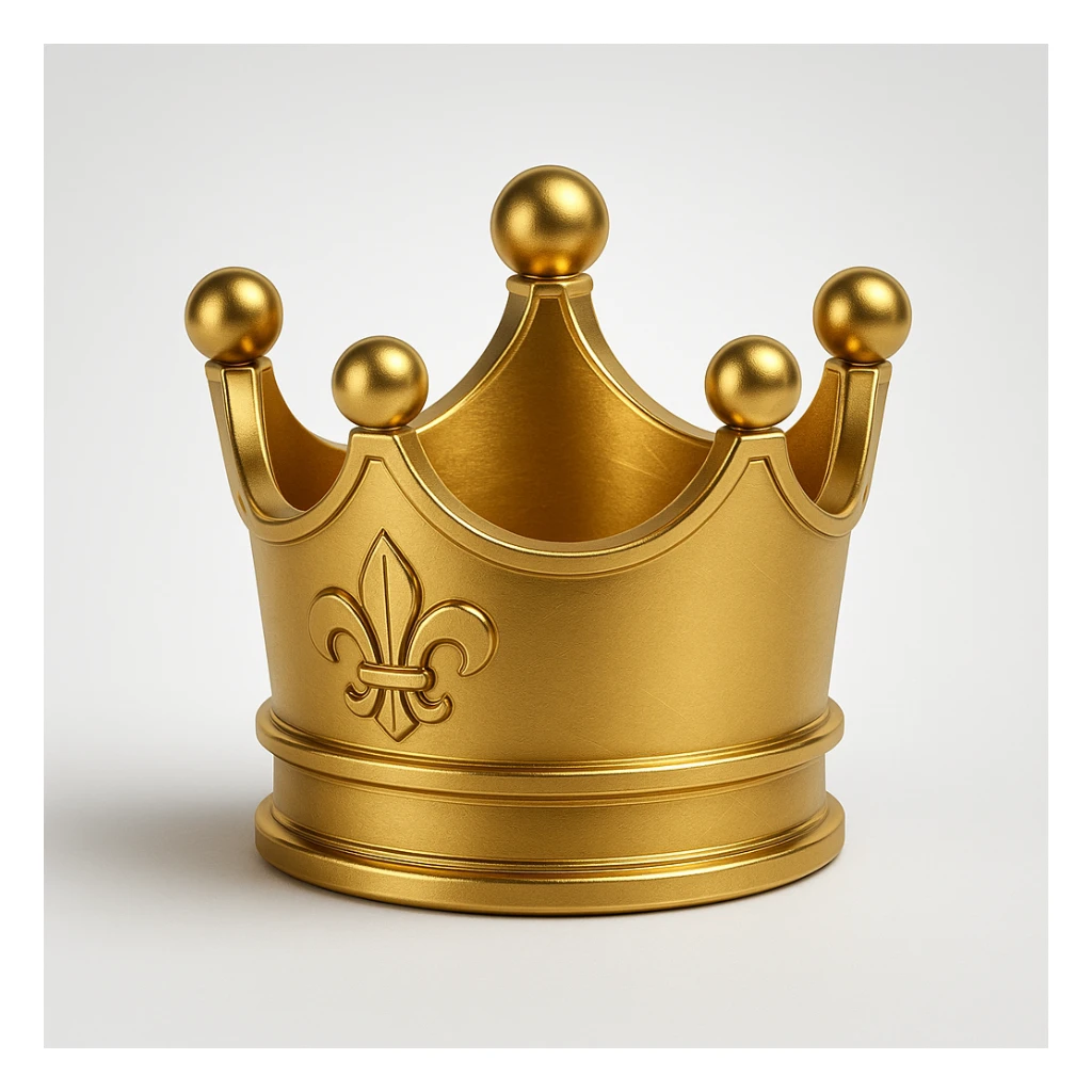 a golden royal crown, highly detailed, realistic style sticker