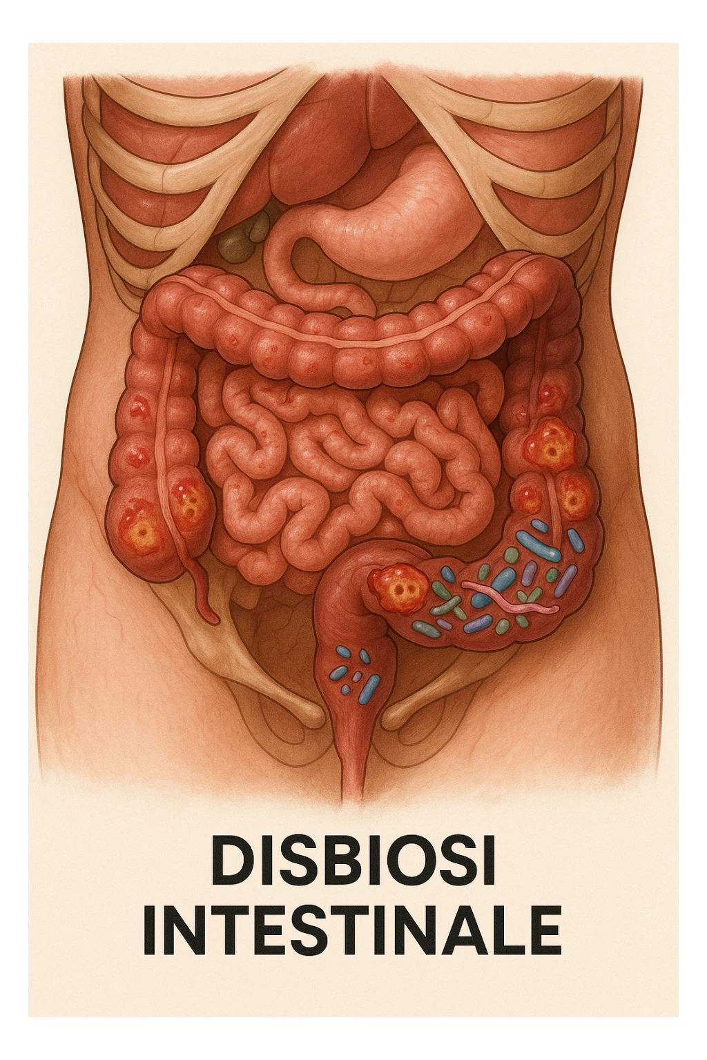 disbiosi intestinale vista anatomicamente sticker