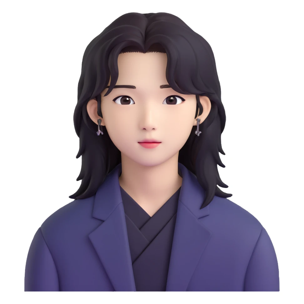 Hyunjin from Stray Kids, K-pop idol with long hair sticker