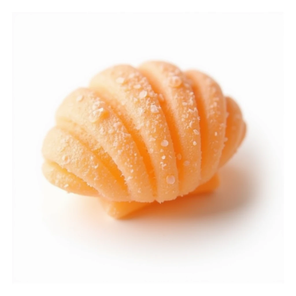 realistic shell-shaped candy, isolated, no background sticker