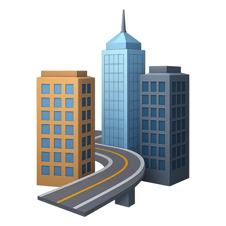 

Сделай детализированное емодзи - небоскребы а рядом дорога-мост, 
Без фона, на пнг прозначном фоне sticker