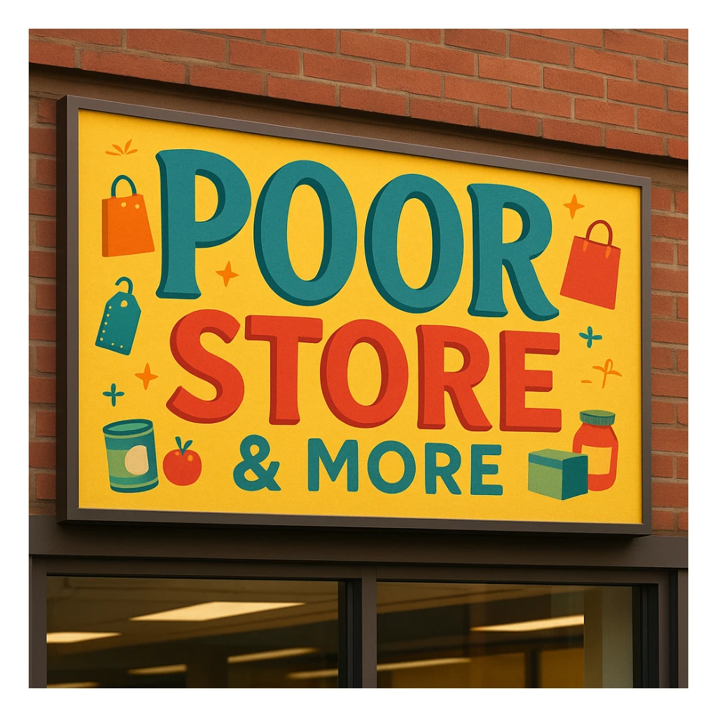 Convince store named Poor Store & More sticker