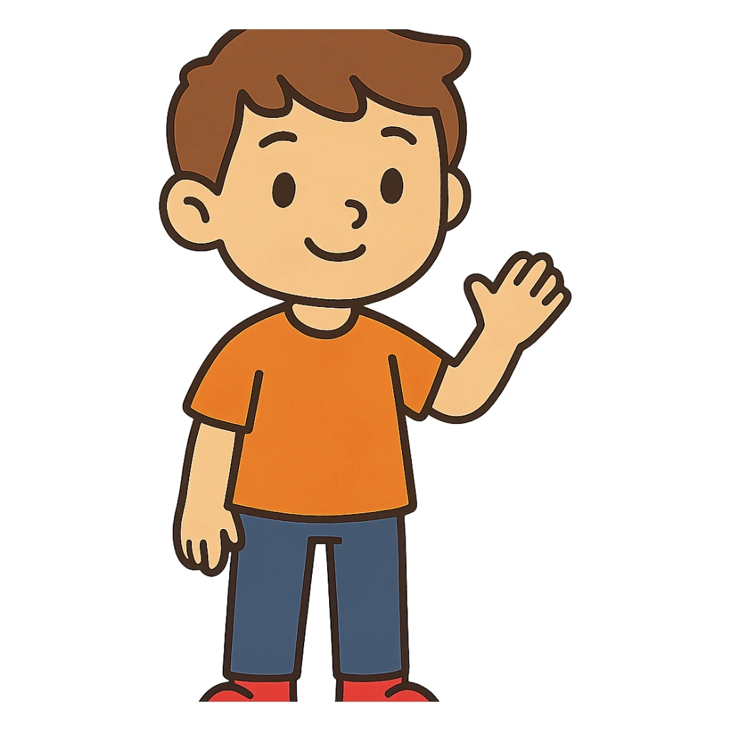 flat toon style boy sticker
