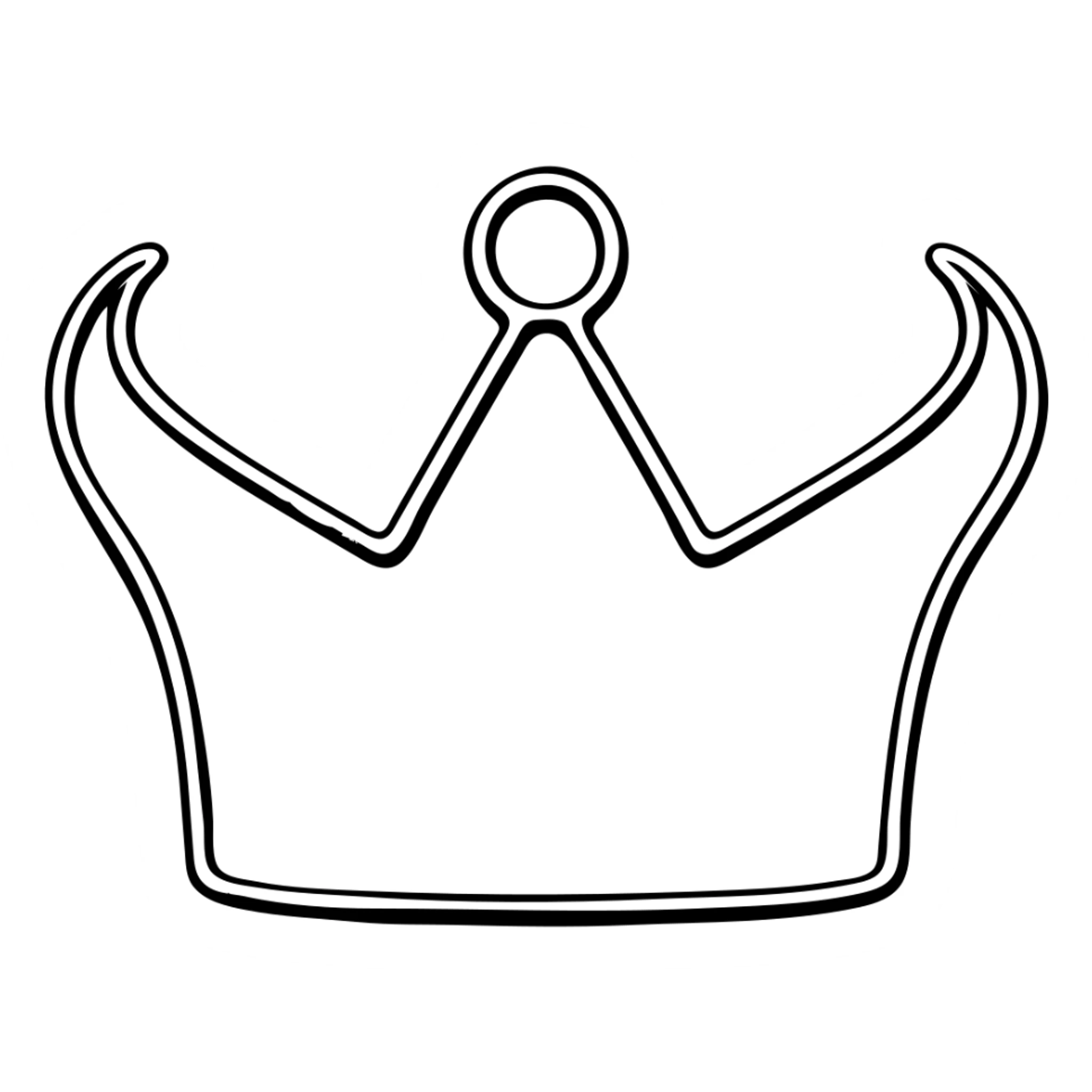 Apply a metallic effect to the crown, making it look shiny and dimensional, in the outlined icon style with no background. sticker