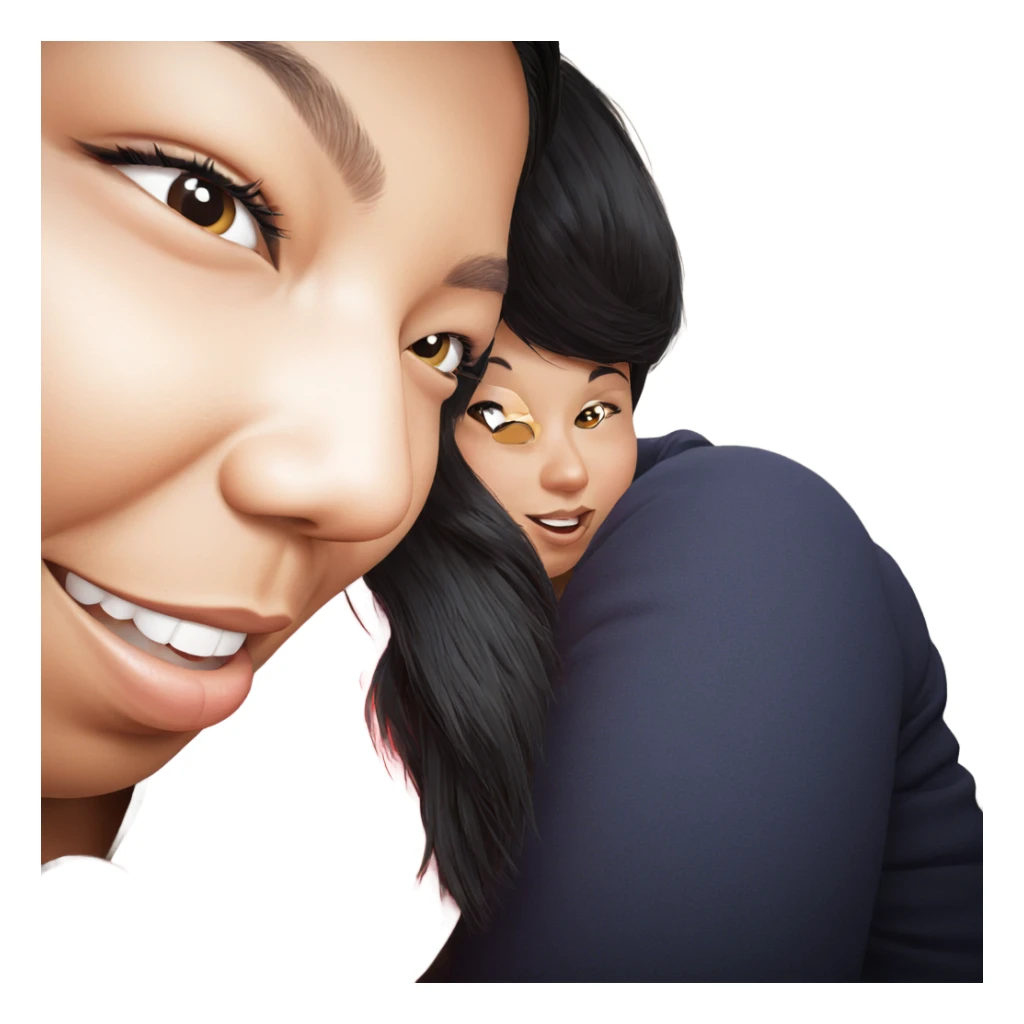 serene girl with black hair sticker