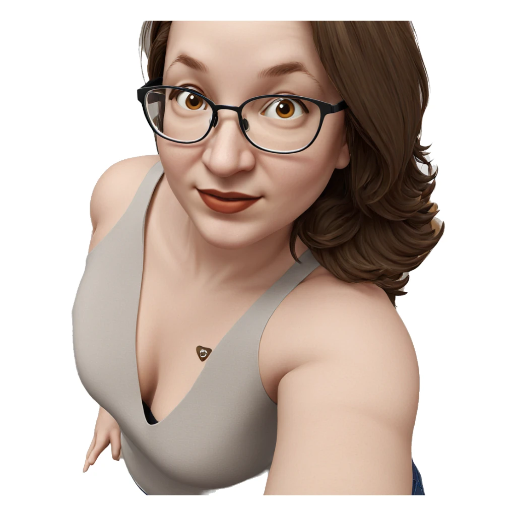 brown haired girl with glasses sticker