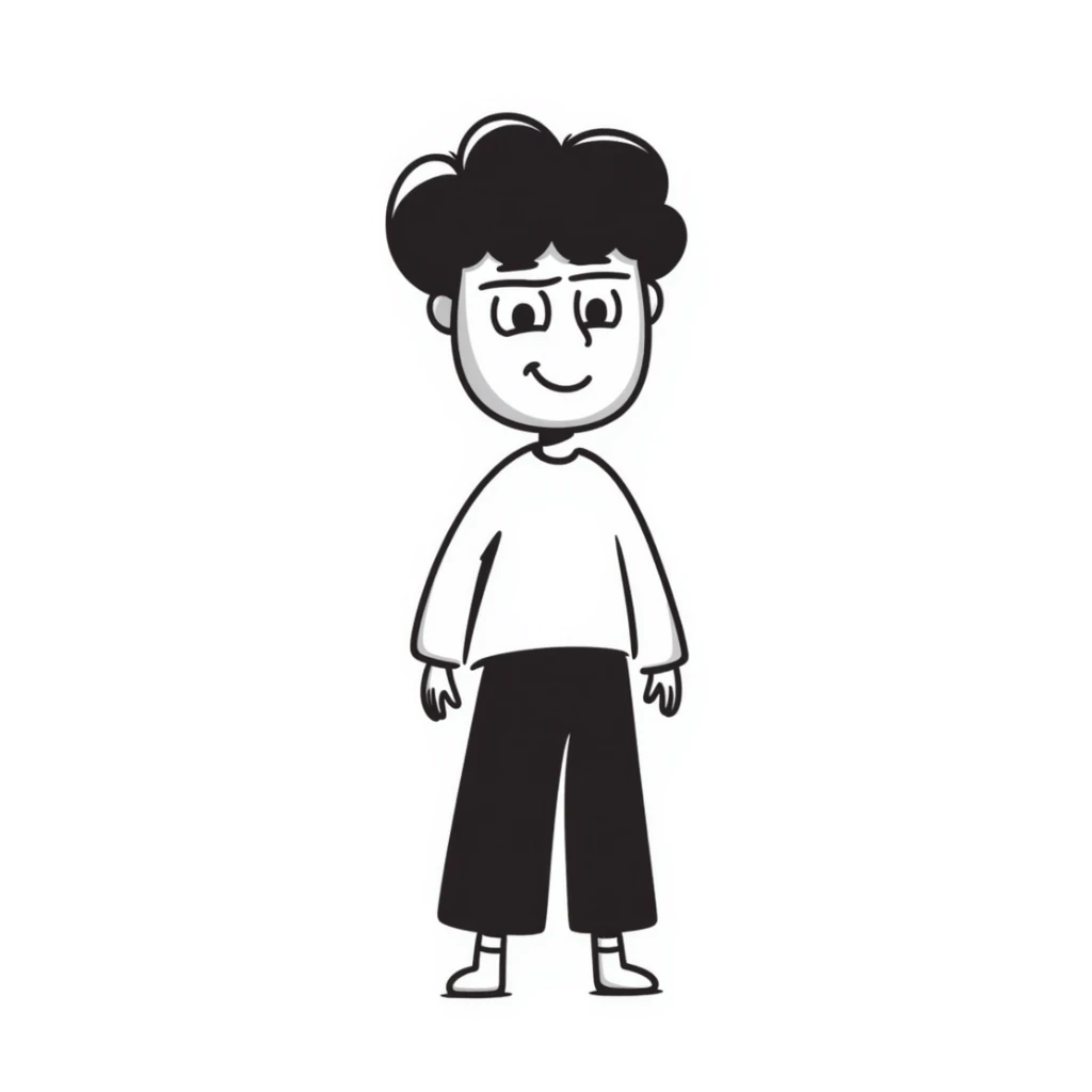 person with a happy emoji mask, sad eyes visible behind sticker