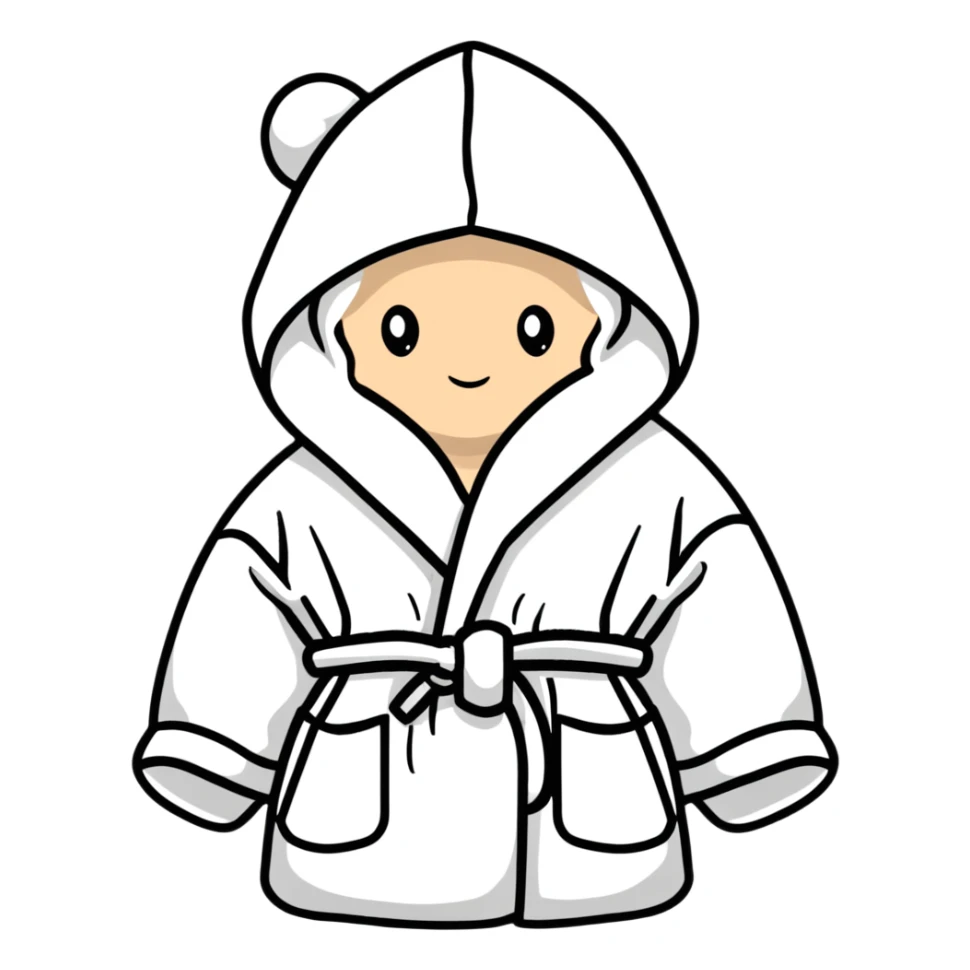 cozy pink fluffy dressing gown with hood sticker