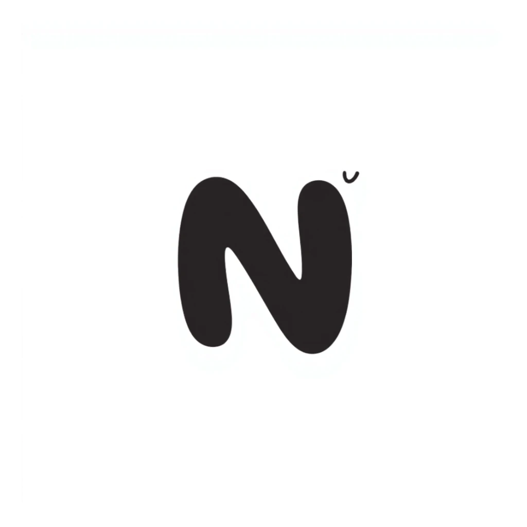 Notion app icon with simple N symbol and minimalist design sticker