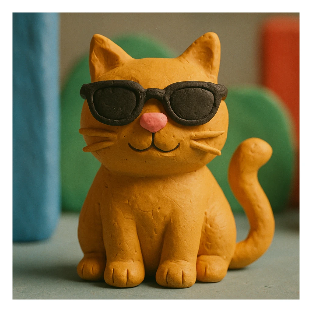 A cat wearing sunglasses sticker
