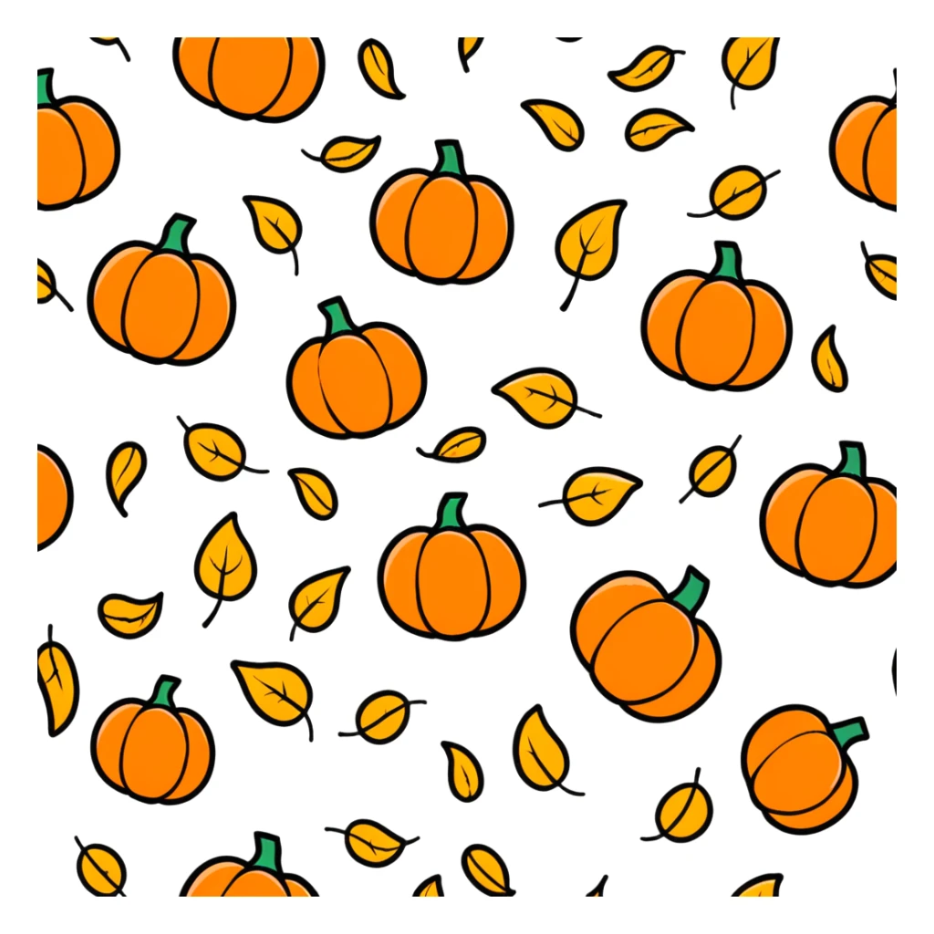 fall season with pumpkins, falling leaves, warm colors sticker