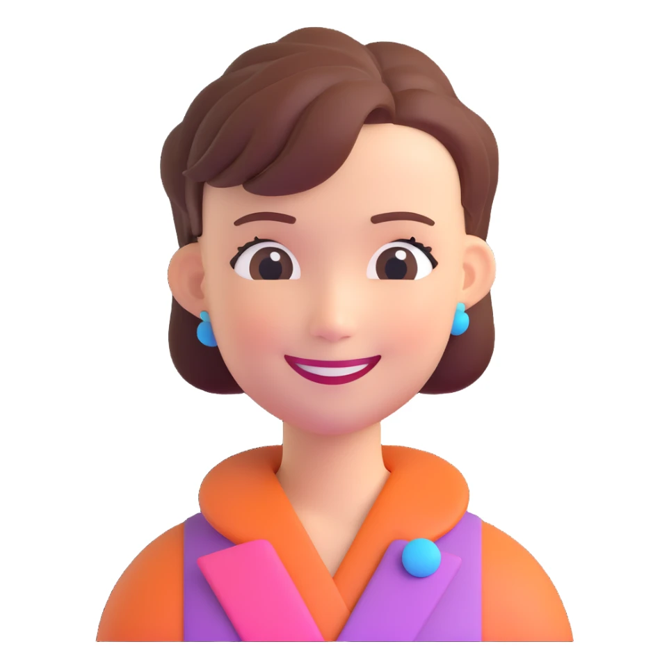 A person with a smile and AI-inspired hairstyle sticker