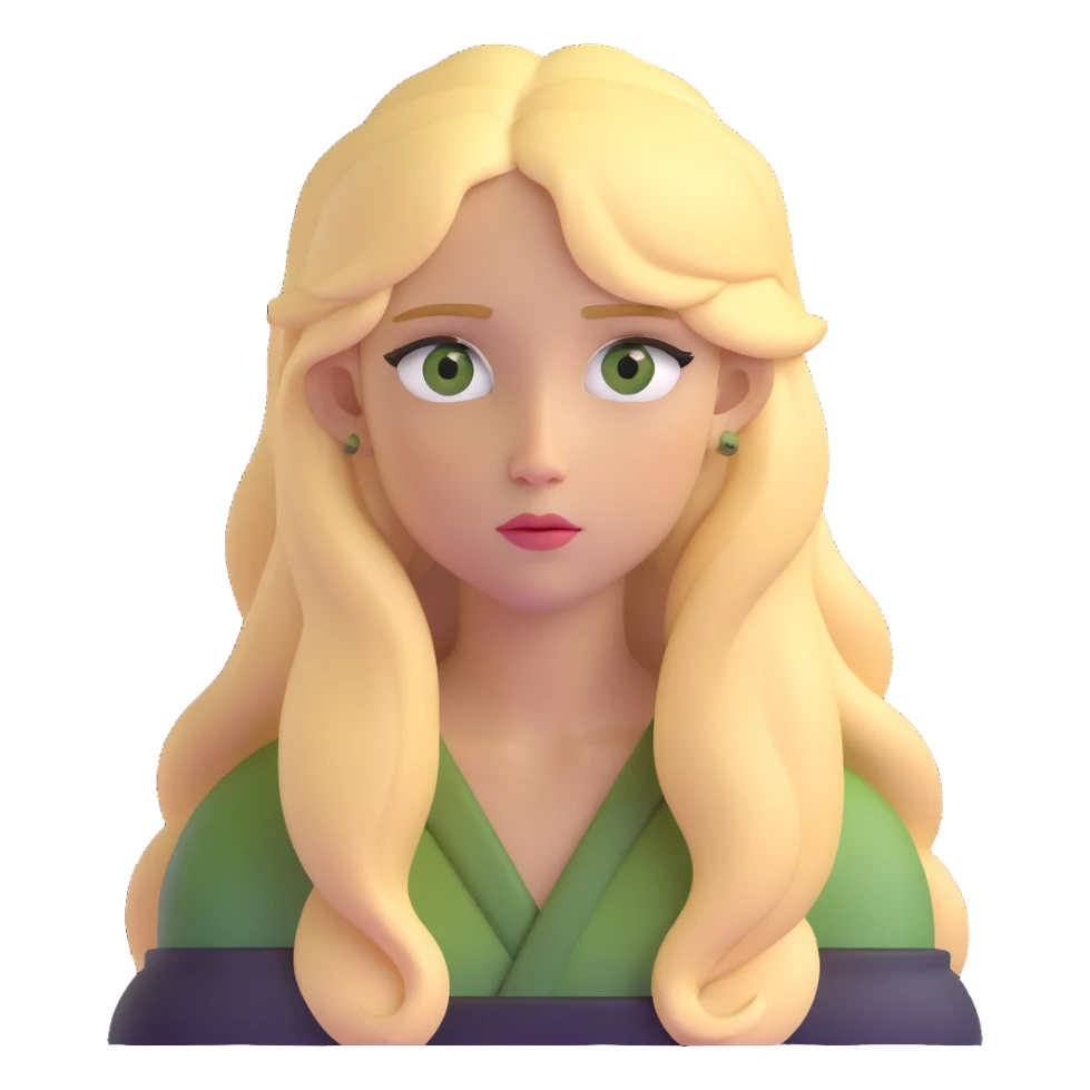 long-haired blonde with swamp eyes, thoughtful sticker