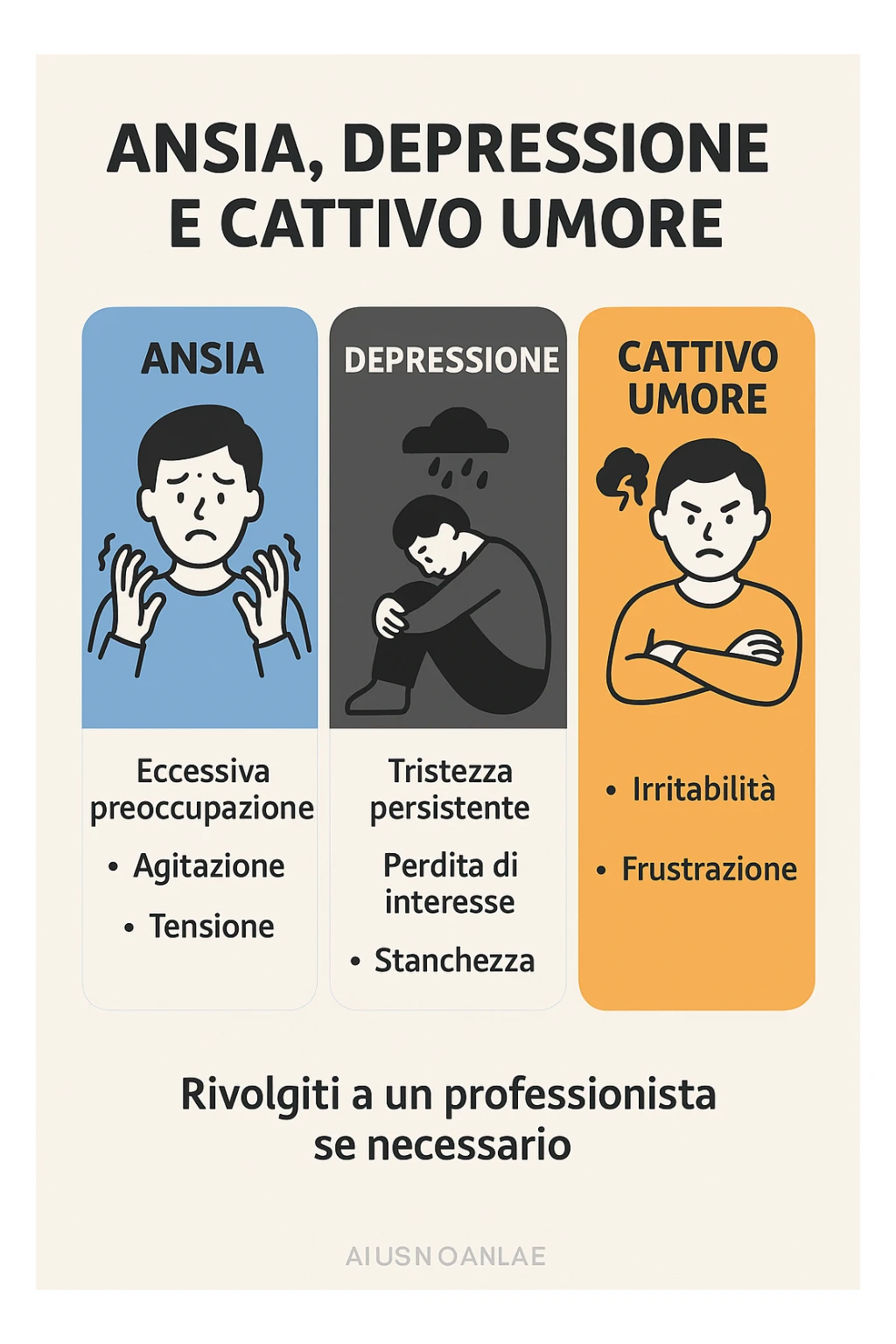 INFOGRAFICA , ANSIA DEPRESSIONE E CATTIVO UMORE sticker