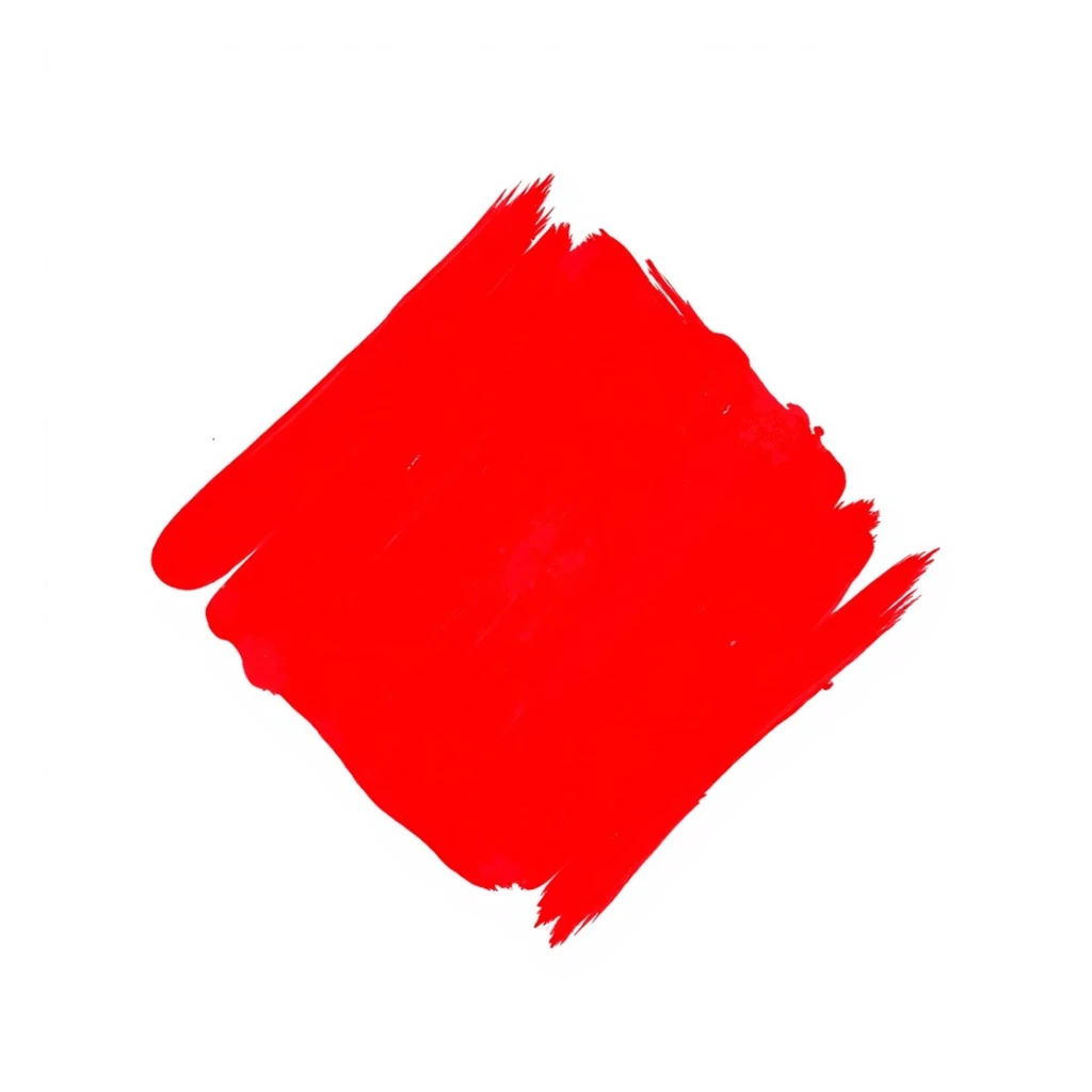 red rhombus in torn calligraphic brush stroke style, no background, 512x512px sticker