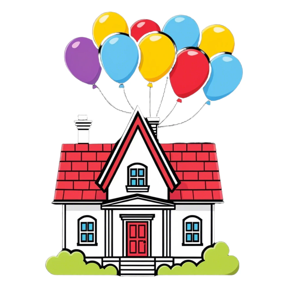 Up movie house cake for birthday  sticker