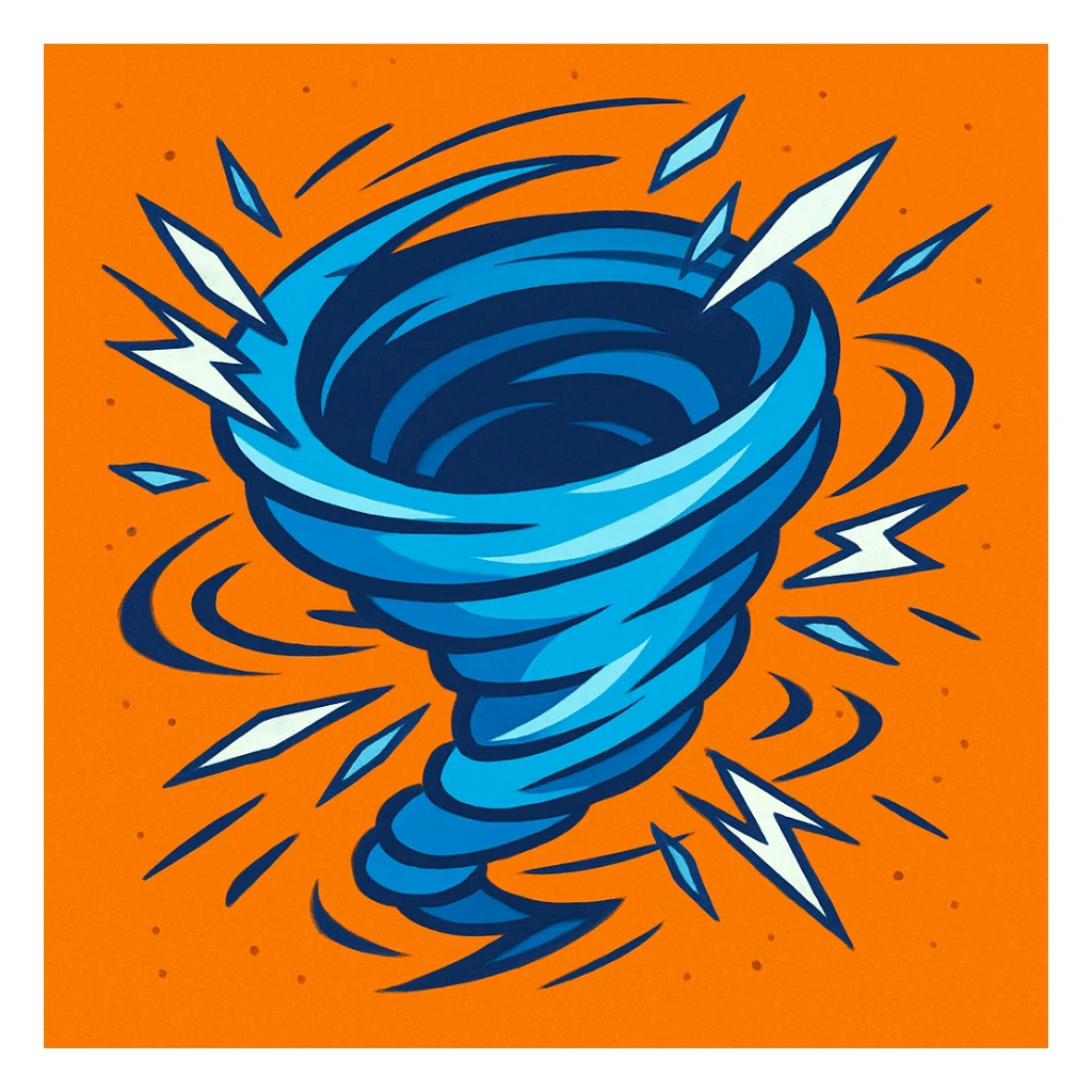 a dynamic blue spiral, energy effects, ninja spinjitzu style sticker
