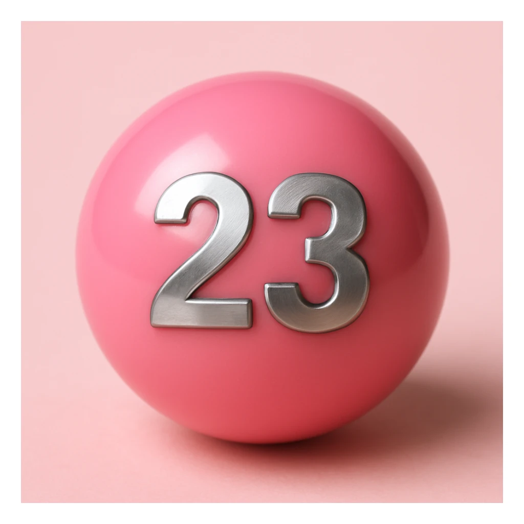 Make the number 23 metallic on the pink billiard ball sticker