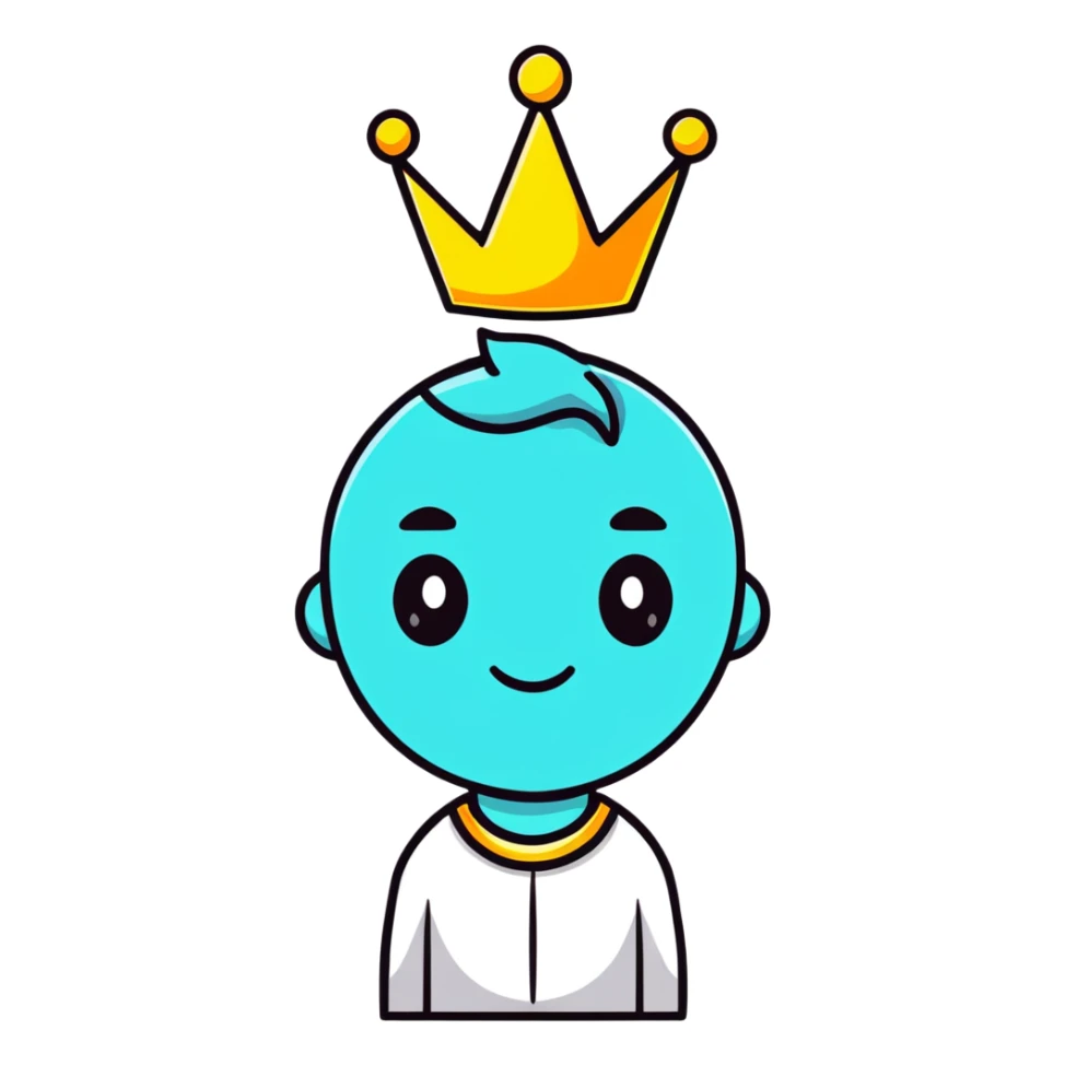god mode avatar with glowing aura and crown sticker