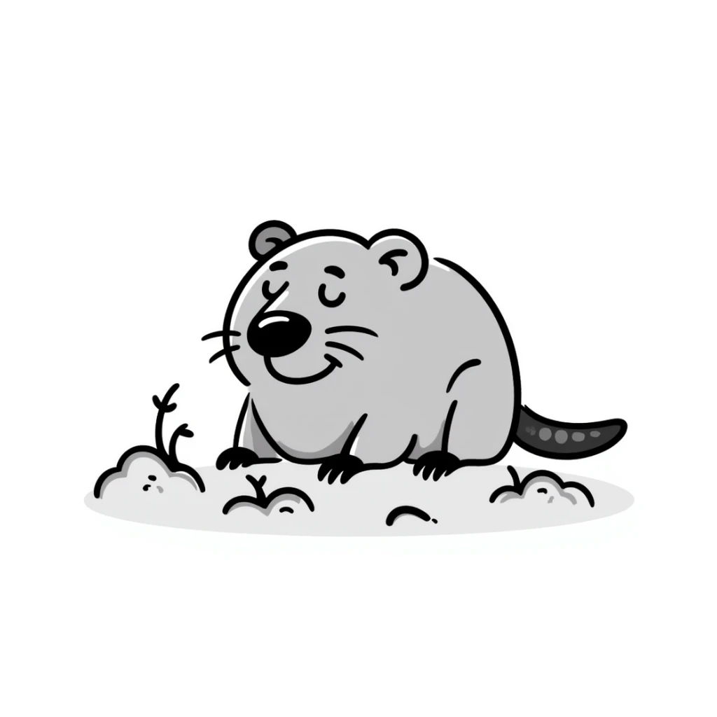 a hand drawn doodle of a mole sticker