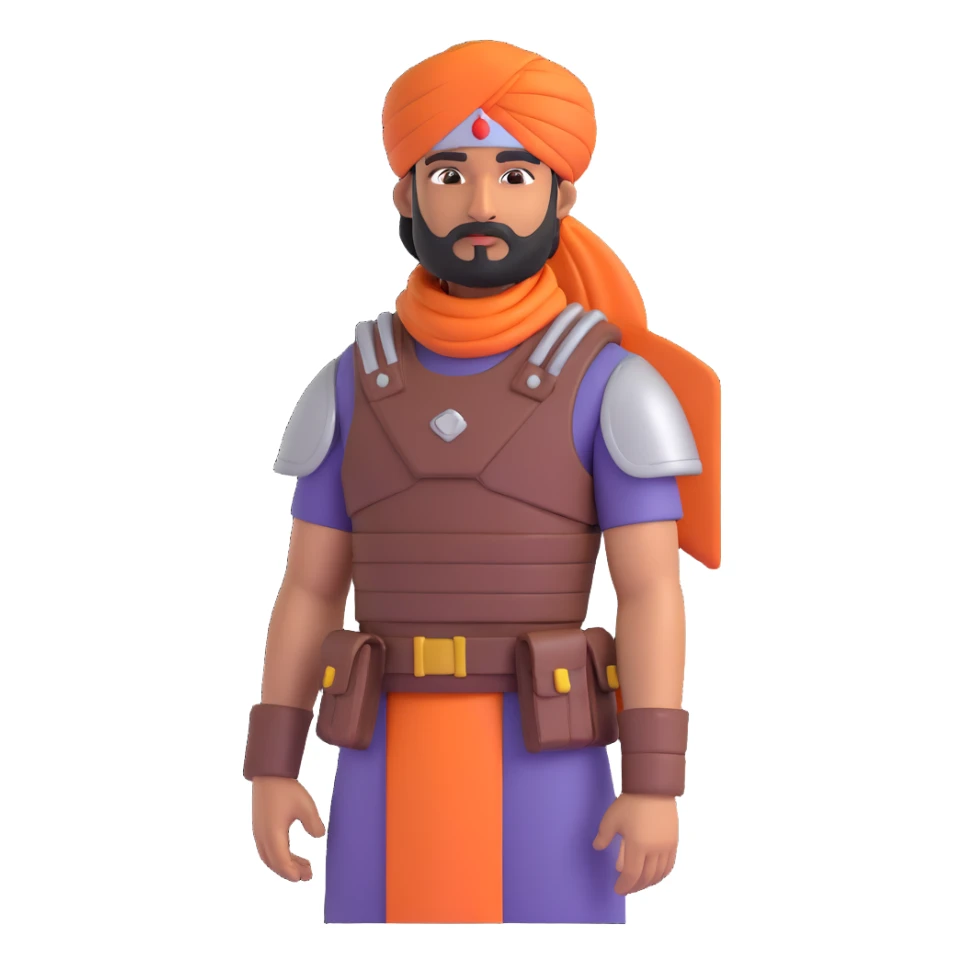 indian man with turban and body armor sticker