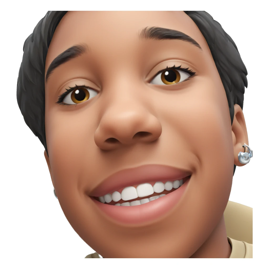 smiling boy with earrings sticker