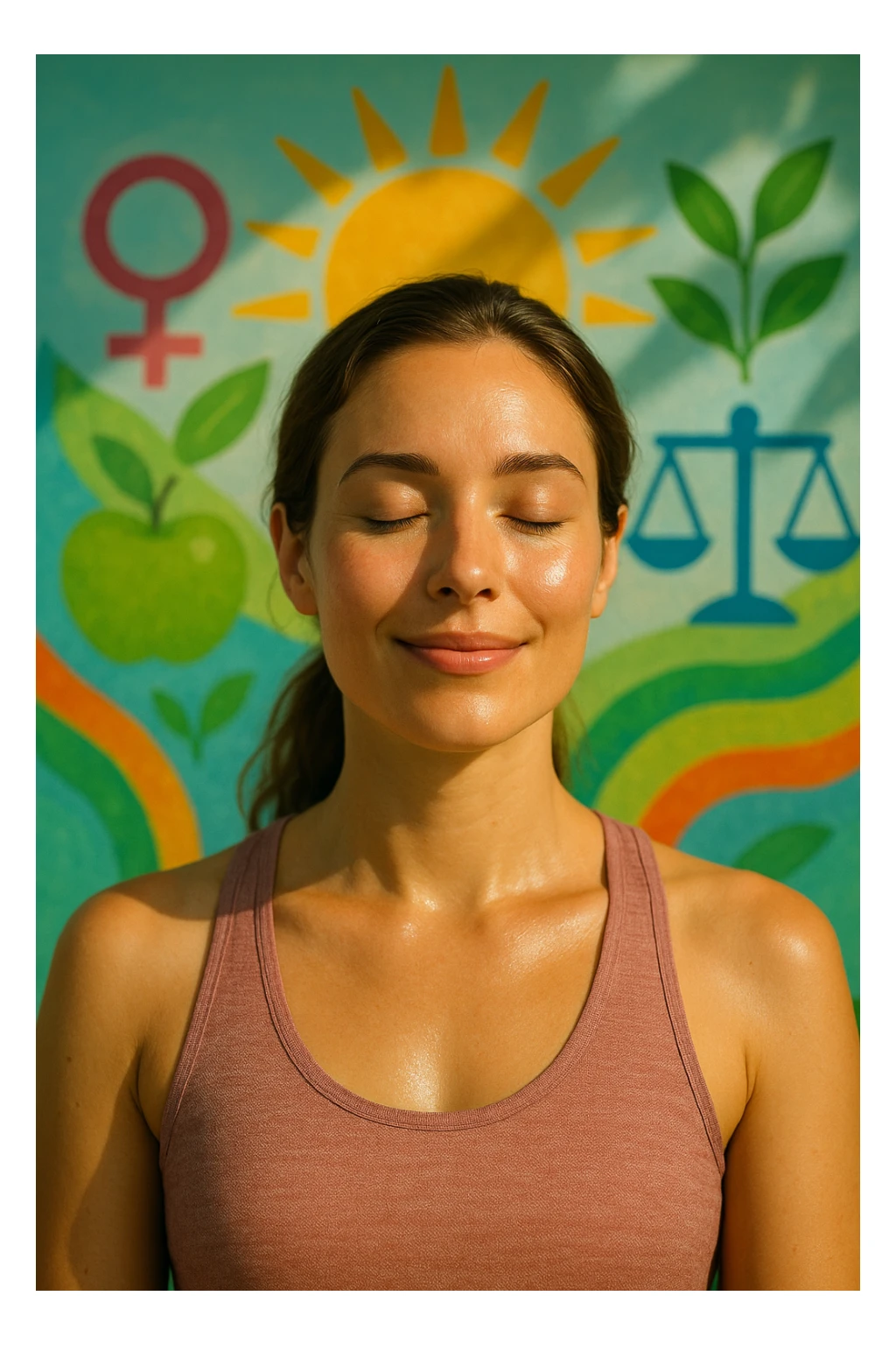 donna con equilibrio ormonale e metabolico immagine realistica sticker