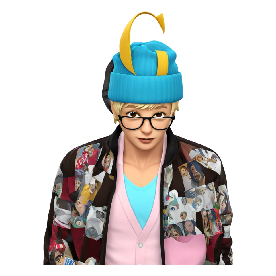 young man in stylish attire sticker